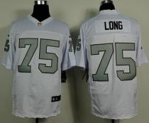 Nike Oakland Raiders #75 Howie Long White Silver No Men's Stitched NFL Elite Jersey Nike Oakland Raiders #75 Howie Long White Silver No Men's Stitched NFL Elite Jersey