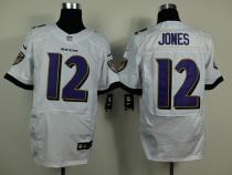 Nike Ravens -12 Jacoby Jones White Men's Stitched NFL New Elite Jersey Nike Ravens -12 Jacoby Jones White Men's Stitched NFL New Elite Jersey