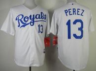 Kansas City Royals -13 Salvador Perez White Cool Base Stitched MLB Jersey