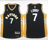Toronto Raptors -7 Kyle Lowry Black Gold Stitched NBA Jersey