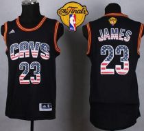 Cleveland Cavaliers -23 LeBron James Black USA Flag Fashion The Finals Patch Stitched NBA Jersey Cleveland Cavaliers -23 LeBron James Black USA Flag Fashion The Finals Patch Stitched NBA Jersey