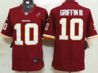Nike Redskins -10 Robert Griffin III Burgundy Red Team Color With 80TH Patch Stitched NFL Limited Je