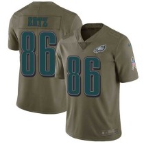 Nike Eagles -86 Zach Ertz Olive Stitched NFL Limited 2017 Salute To Service Jersey