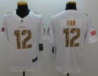 Nike Seahawks -12 Fan White Stitched NFL Limited Salute to Service Jersey