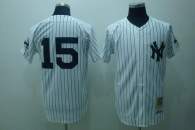 Mitchell and Ness New York Yankees -15 Thurman Munson Stitched White Throwback MLB Jersey