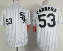 Chicago White Sox -53 Melky Cabrera White Black Strip Stitched MLB Jersey