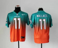 NEW Miami Dolphins -11 Mike Wallace Green Orange Drift Fashion II Elite NFL Jerseys