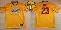 Cleveland Cavaliers -23 LeBron James Yellow Throwback Short Sleeve The Finals Patch Stitched NBA Jer Cleveland Cavaliers -23 LeBron James Yellow Throwback Short Sleeve The Finals Patch Stitched NBA Jer