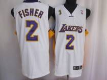 Los Angeles Lakers -2 Derek Fisher Stitched White Champion Patch NBA Jersey Los Angeles Lakers -2 Derek Fisher Stitched White Champion Patch NBA Jersey
