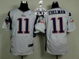 Nike New England Patriots -11 Julian Edelman White Super Bowl XLIX Mens Stitched NFL Elite Jersey