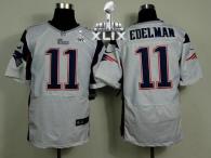 Nike New England Patriots -11 Julian Edelman White Super Bowl XLIX Mens Stitched NFL Elite Jersey