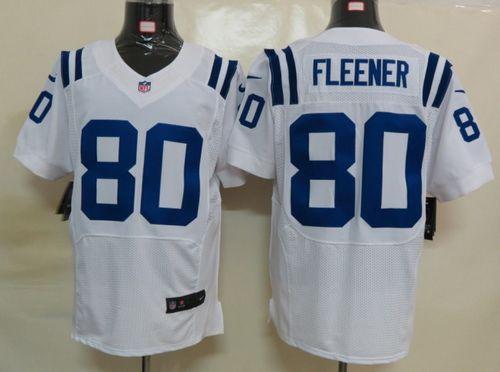 Nike Indianapolis Colts #80 Coby Fleener White Men's Stitched NFL Elite Jersey