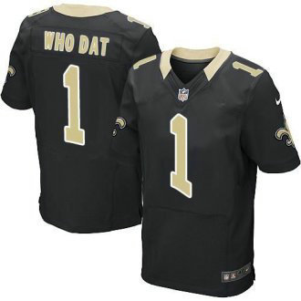 Nike New Orleans Saints -1 Who Dat Black Team Color NFL Elite Jersey