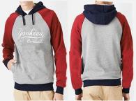 New York Yankees Pullover Hoodie Grey Red