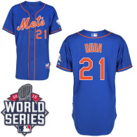 New York Mets -21 Lucas Duda Blue Alternate Home Cool Base W 2015 World Series Patch Stitched MLB Je