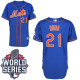 New York Mets -21 Lucas Duda Blue Alternate Home Cool Base W 2015 World Series Patch Stitched MLB Je