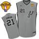 San Antonio Spurs -21 Tim Duncan Grey Alternate Finals Patch Stitched NBA Jersey