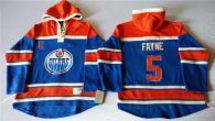 Edmonton Oilers -5 Mark Fayne Light Blue Sawyer Hooded Sweatshirt Stitched NHL Jersey