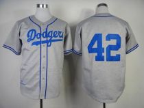 Mitchell and Ness 1955 Los Angeles Dodgers -42 Jackie Robinson Grey Throwback Stitched MLB Jersey Mitchell and Ness 1955 Los Angeles Dodgers -42 Jackie Robinson Grey Throwback Stitched MLB Jersey