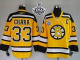 Boston Bruins Stanley Cup Finals Patch -33 Zdeno Chara Stitched Winter Classic Yellow NHL Jersey