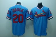 Mitchell and Ness St Louis Cardinals #20 Lou Brock Stitched Blue Throwback MLB Jersey