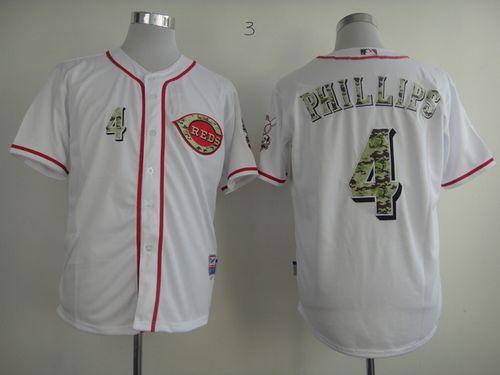 Cincinnati Reds -4 Brandon Phillips White USMC Cool Base Stitched MLB Jersey