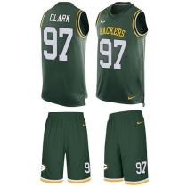 Packers -97 Kenny Clark Green Team Color Stitched NFL Limited Tank Top Suit Jersey Packers -97 Kenny Clark Green Team Color Stitched NFL Limited Tank Top Suit Jersey