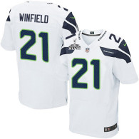 Seattle Seahawks Super Bowl XLVIII #21 Men's Antoine Winfield Elite Road White Jersey