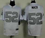 Nike Oakland Raiders #52 Khalil Mack White Silver No Men's Stitched NFL Elite Jersey