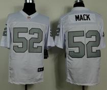 Nike Oakland Raiders #52 Khalil Mack White Silver No Men's Stitched NFL Elite Jersey Nike Oakland Raiders #52 Khalil Mack White Silver No Men's Stitched NFL Elite Jersey