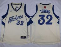 Minnesota Timberwolves -32 Karl-Anthony Towns Cream 2015-2016 Christmas Day Stitched NBA Jersey