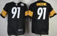 Nike Pittsburgh Steelers #91 Kevin Greene Black Team Color Men's Stitched NFL Elite Jersey