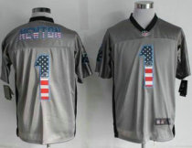 Nike New England Patriots -1 Cam Newton Grey NFL Elite USA Flag Fashion jersey Nike New England Patriots -1 Cam Newton Grey NFL Elite USA Flag Fashion jersey