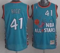 Mitchell And Ness Charlotte Hornets -41 Glen Rice Light Blue 1996 All Star Stitched NBA Jersey
