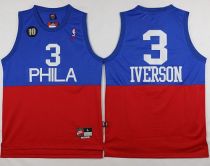 Philadelphia 76ers -3 Allen Iverson Red Blue Nike Throwback Stitched NBA Jersey Philadelphia 76ers -3 Allen Iverson Red Blue Nike Throwback Stitched NBA Jersey