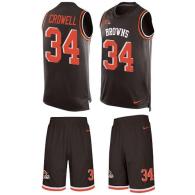 Browns -34 Isaiah Crowell Brown Team Color Stitched NFL Limited Tank Top Suit Jersey