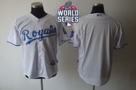 Kansas City Royals Blank White Cool Base W 2015 World Series Patch Stitched MLB Jersey