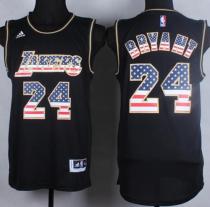 Los Angeles Lakers -24 Kobe Bryant Black USA Flag Fashion Stitched NBA Jersey Los Angeles Lakers -24 Kobe Bryant Black USA Flag Fashion Stitched NBA Jersey
