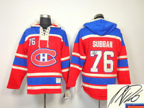 Autographed Montreal Canadiens -76 PK Subban Red Sawyer Hooded Sweatshirt Stitched NHL Jersey Autographed Montreal Canadiens -76 PK Subban Red Sawyer Hooded Sweatshirt Stitched NHL Jersey