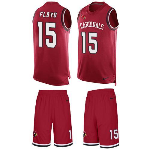 Cardinals -15 Michael Floyd Red Team Color Stitched NFL Limited Tank Top Suit Jersey