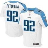 Nike Tennessee Titans -92 Ropati Pitoitua White Stitched NFL Elite Jersey