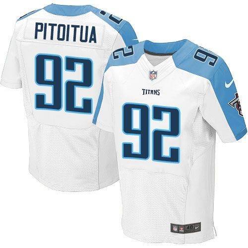 Nike Tennessee Titans -92 Ropati Pitoitua White Stitched NFL Elite Jersey