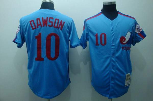 Mitchell and Ness Expos -10 Andre Dawson Stitched Blue Throwback MLB Jersey
