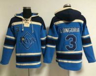 Tampa Bay Rays #3 Evan Longoria Light Blue Sawyer Hooded Sweatshirt MLB Hoodie