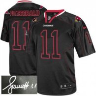 NEW Arizona Cardinals -11 Larry Fitzgerald Lights Out Black Jerseys(Signed Elite