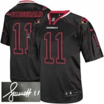 NEW Arizona Cardinals -11 Larry Fitzgerald Lights Out Black Jerseys(Signed Elite