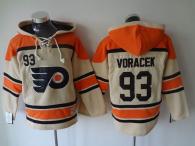 Philadelphia Flyers -93 Jakub Voracek Cream Sawyer Hooded Sweatshirt Stitched NHL Jersey