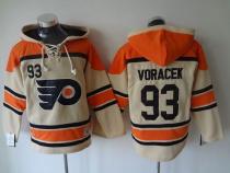 Philadelphia Flyers -93 Jakub Voracek Cream Sawyer Hooded Sweatshirt Stitched NHL Jersey