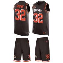 Browns -32 Jim Brown Brown Team Color Stitched NFL Limited Tank Top Suit Jersey Browns -32 Jim Brown Brown Team Color Stitched NFL Limited Tank Top Suit Jersey