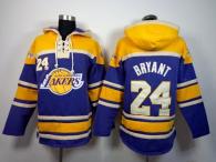 Los Angeles Lakers -24 Kobe Bryant Purple Sawyer Hooded Sweatshirt NBA Hoodie